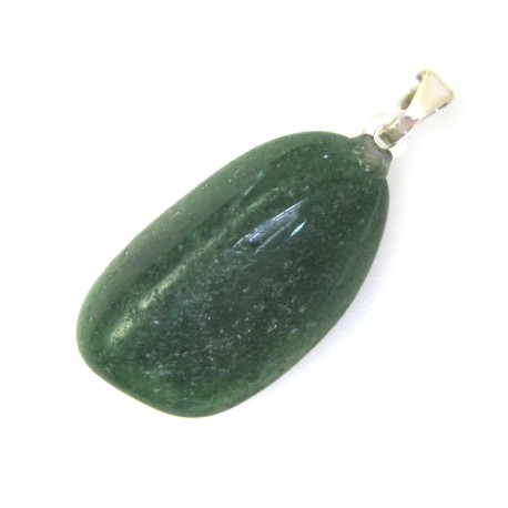 Trommelstein-Anhänger Aventurinquarz grün 925er Silber