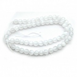 Strang Kugel Selenit (Fasergips) 6 mm 39 cm lang