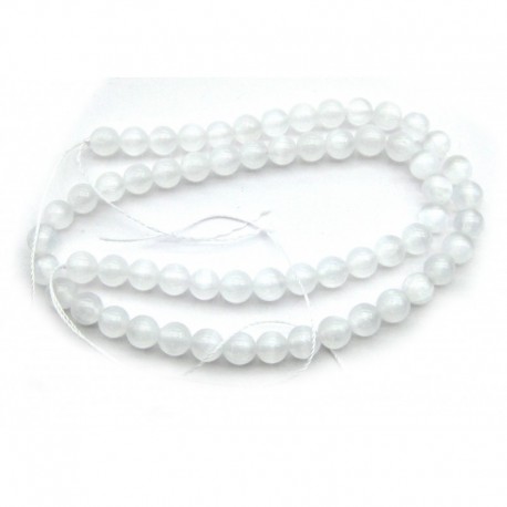 Strang Kugel Selenit (Fasergips) 6 mm 39 cm lang