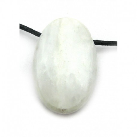 Linsenstein gebohrt Selenit (Fasergips) 25 x 40 mm