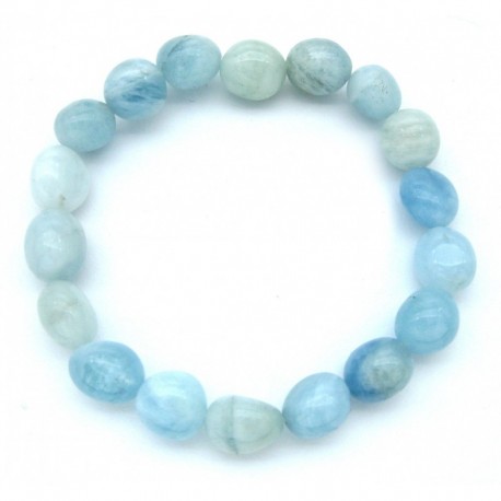 Nugget-Armband kleine Steine Aquamarin 10-12 mm