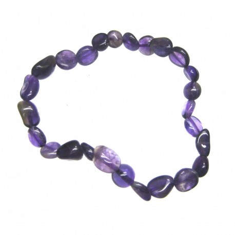 Nugget-Armband kleine Steine Amethyst dunkel 6-8 mm