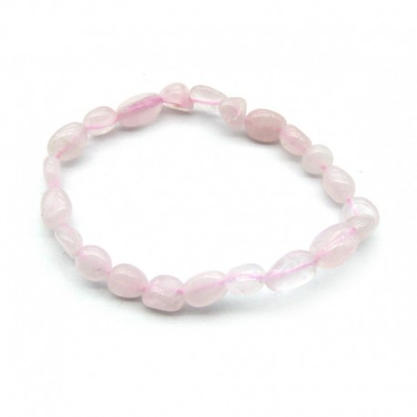 Nugget-Armband kleine Steine Rosenquarz 6-8 mm