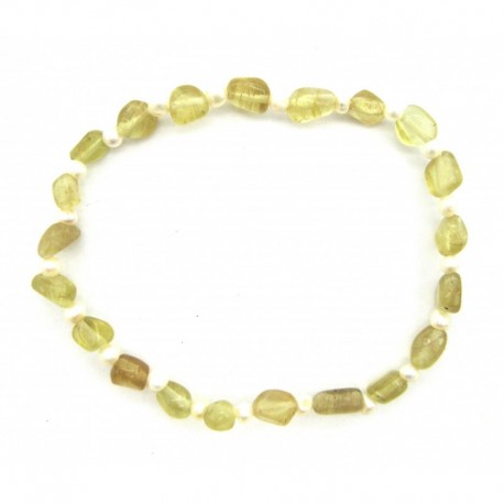 Armband Mix Apatit gelb Nuggets Süßwasserzuchtperle 4 - 6 mm