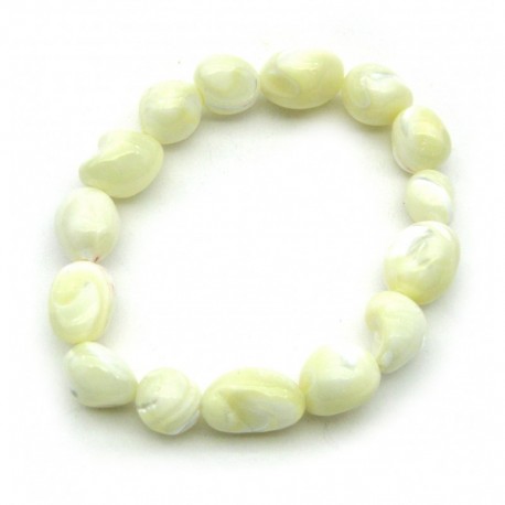 Nugget-Armband kleine Steine Perlmutt 10 - 12 mm