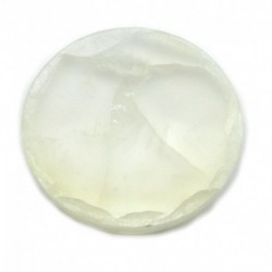 Scheibe Selenit (Fasergips) 13 cm Kanten mit leichten Fehlern