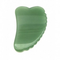 Gua Sha mit Zähnchen Aventurinquarz grün 8,5 x 5 cm