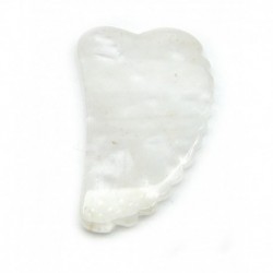Gua Sha mit Zähnchen Bergkristall 8,5 x 5 cm