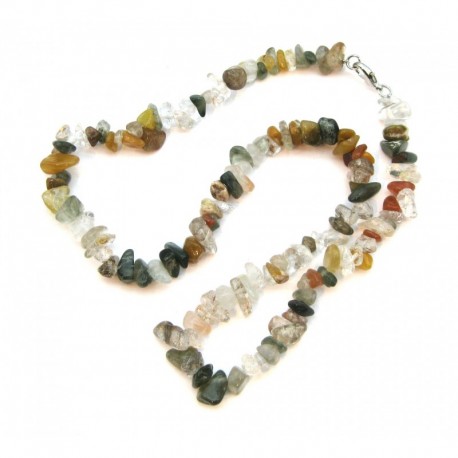Splitter-Kette Rutilquarz Hämatitquarz Chloritquarz 45 cm