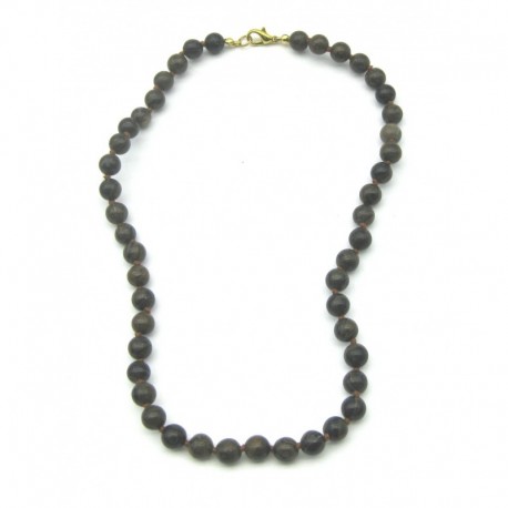 Kugel-Kette Schlangenstein (Fossilkalk) 8 mm 45 cm lang