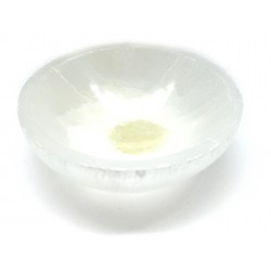 Schale Selenit rund teils mit Klüften und Kanten 10 cm