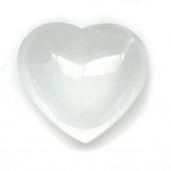 Schale Selenit Herz teils mit Klüften und Kanten 10 cm
