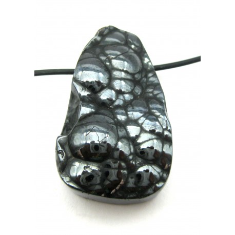 Cabochon gebohrt Hämatit nierig poliert 2,5 - 3 cm