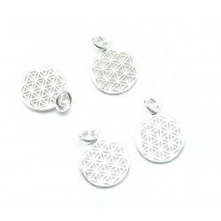 Zwischenteil Blume des Lebens 10 mm 925er Silber