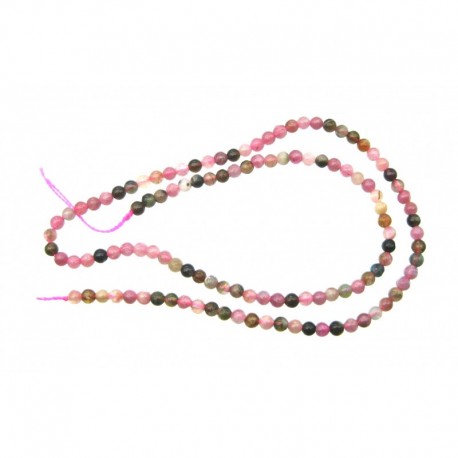 Strang Kugel Turmalin hauptsächlich rosa 3-4 mm 39 cm lang