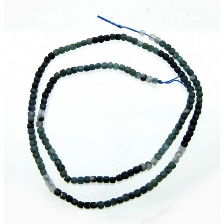 Strang Würfel Turmalin blau Indigolith facettiert 2 mm