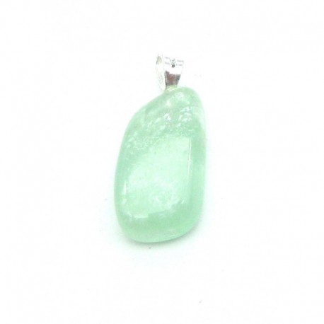 Trommelstein-Anhänger Calcit grün 1,5-2 cm mit fester 925er Silber-Öse