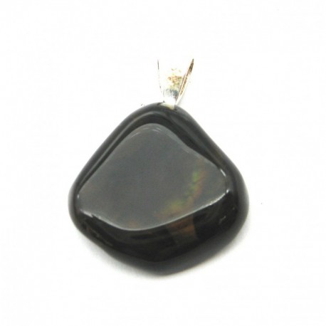 Trommelstein-Anhänger Achat Feuerachat 1,5-2 cm mit 925er Silber-Öse