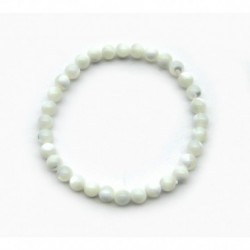 Kugel-Armband Perlmutt weiß 4 mm Kindergröße
