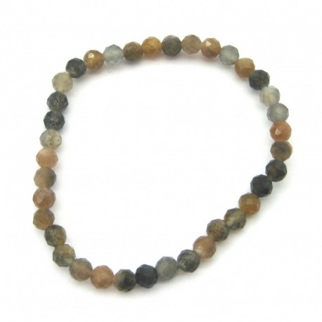 Kugel-Armband Mondstein facettiert 5 mm