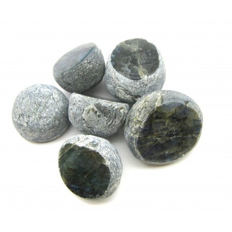 Fenster-Kiesel Labradorit grün 2,5 - 3,5 cm 1 Stück