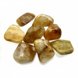 Trommelsteine Bergkristall mit Eiseneinschluß Golden Healer VE 100 g