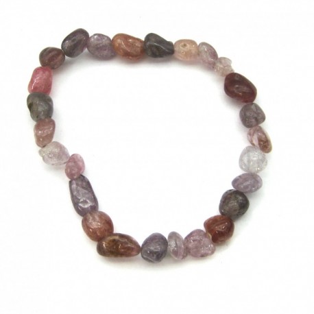 Nugget-Armband kleine Steine Spinell rötlich 6 - 8 mm