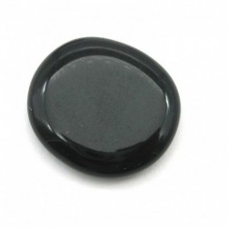 Scheibenstein Obsidian schwarz 2 cm 1 Stück