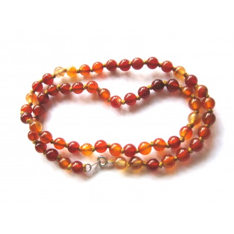 Kugel-Kette Carneol (erhitzt) 6/45