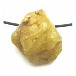 Rohstein gebohrt Goldberyll 15 - 20 mm
