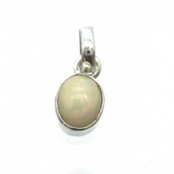 Anhänger Opal weiß mit Farbschiller 0,6x1,6 cm 925er Silber