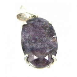 Anhänger Goethitquarz facettiert Oval, 12x29 mm, Krampenfassung, 925er Silber