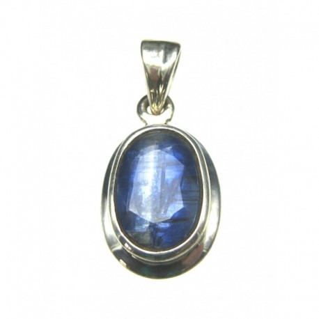 Anhänger Disthen facettiert Tropfen, 13x26 mm, 925er Silber