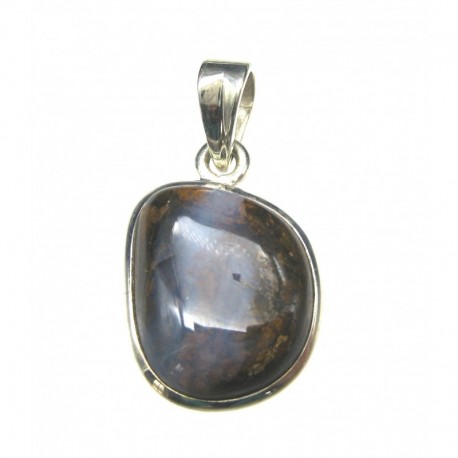 Anhänger Boulderopal Freeform, 17x31 mm, 925er Silber