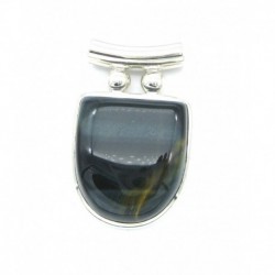 Anhänger Falkenauge Pipe Schild, 23x36 mm