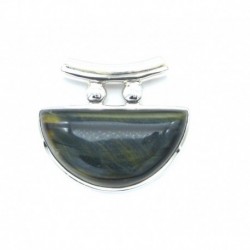 Anhänger Falkenauge Pipe Halbkreis, 33x29 mm