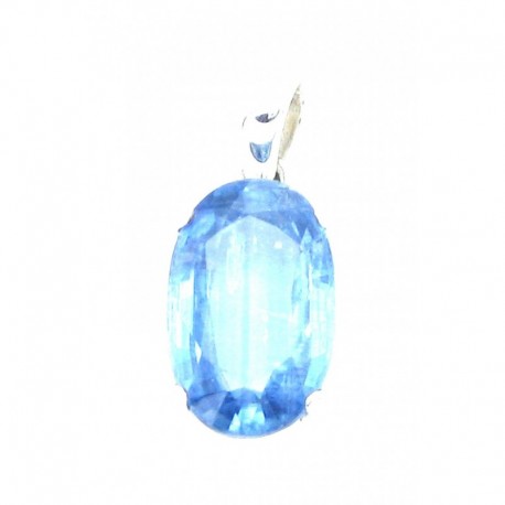 Anhänger Disthen Oval facettiert, 12x26 mm , 925er Silber