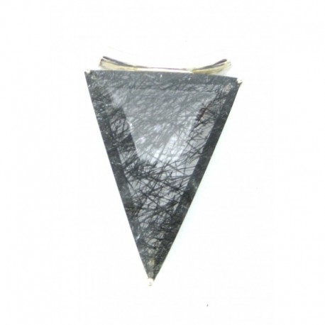 Anhänger Goethitquarz Pipe Dreieck facettiert, 31x45 mm, 925er Silber
