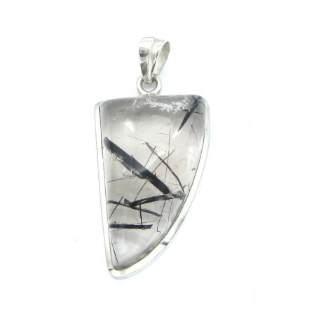 Anhänger Goethitquarz Zahn, 24x45 mm, 925er Silber