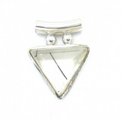 Anhänger Goethitquarz Pipe Dreieck, 23x34 mm, 925er Silber