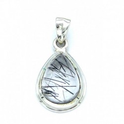 Anhänger Goethitquarz hell Tropfen, ca. 13x25, 925er Silber