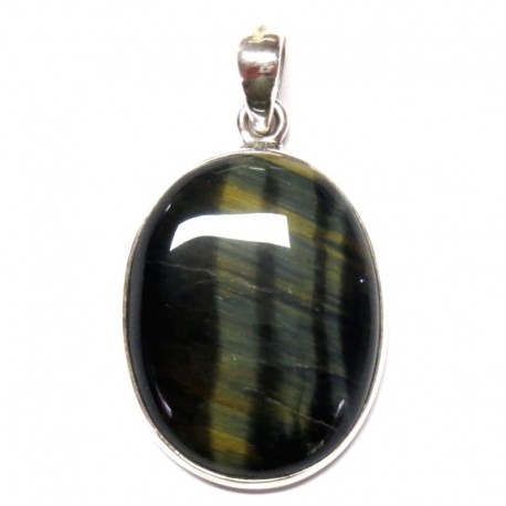 Anhänger Falkenauge Oval, 22x45 mm, 925er Silber