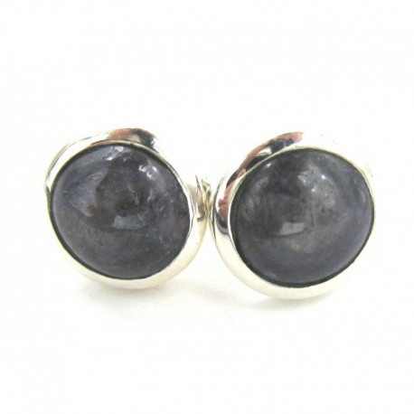 Ohrstecker Safir rötlich-violett Kreis 12 mm