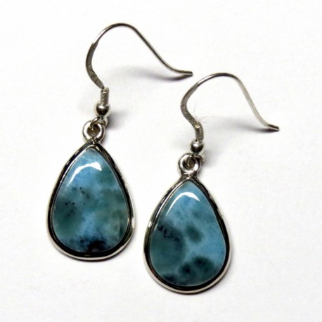 Ohrhänger Larimar Tropfen, 13x19 mm, 925er Silber