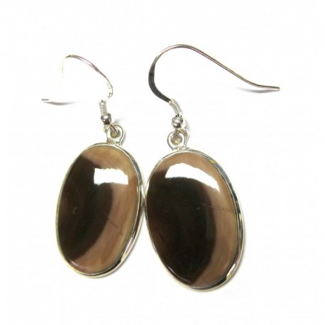 Ohrhänger Mookait , Steingröße 18x26 mm, 925er Silber