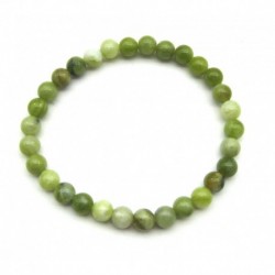 Kugel-Armband Serpentin oliv-grün 6 mm