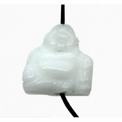 Buddha von oben gebohrt Schneequarz 2 cm