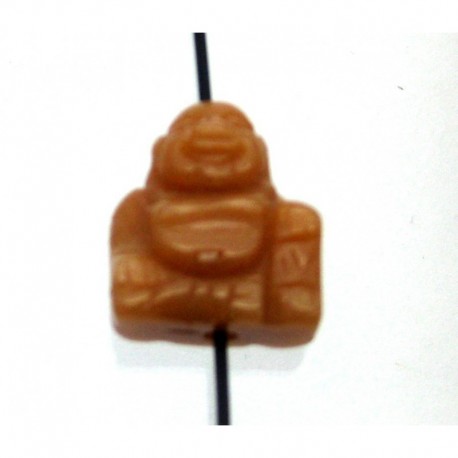 Buddha von oben gebohrt Quarz orange 2 cm