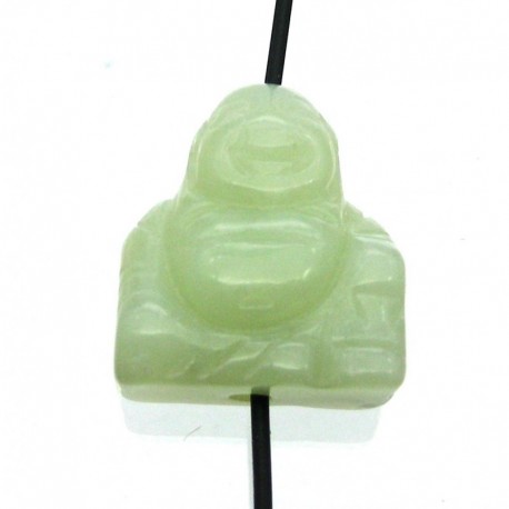 Buddha von oben gebohrt Serpentin grün 2 cm