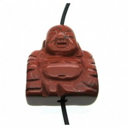 Buddha von oben gebohrt Jaspis rot 2 cm